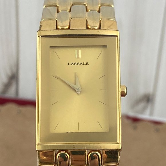 18 Karat Heavy Gold Plated Lassale by Seiko Watch - Picture 1 of 8